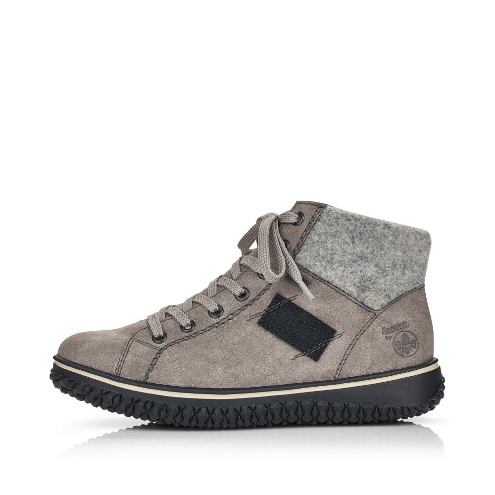 Rieker Women's Lace-Up Bootsplatinum Gray