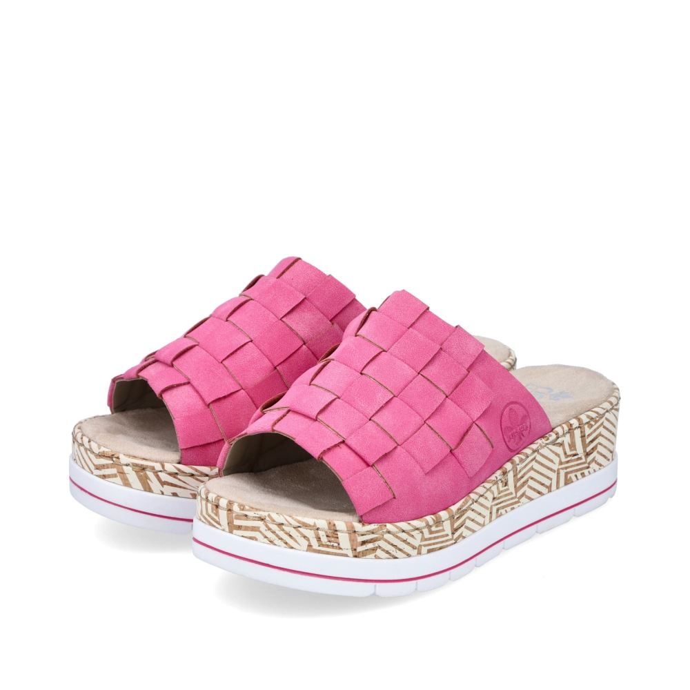 Rieker Women's Mules Flamingo Pink