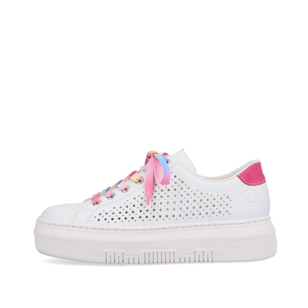 Rieker Women's Low-Top Sneakerscreamy White-Flaming Pink