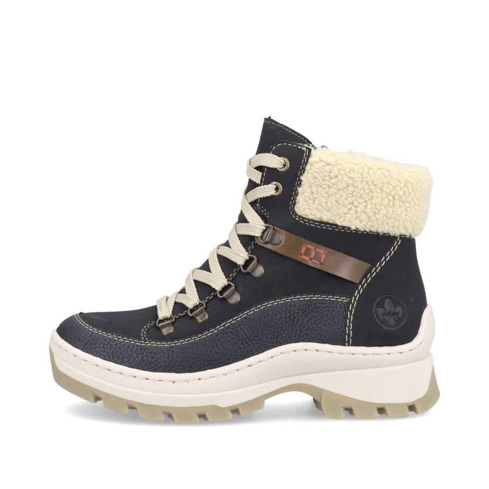 Rieker Women's Lace-Up Boots - Dark Blue