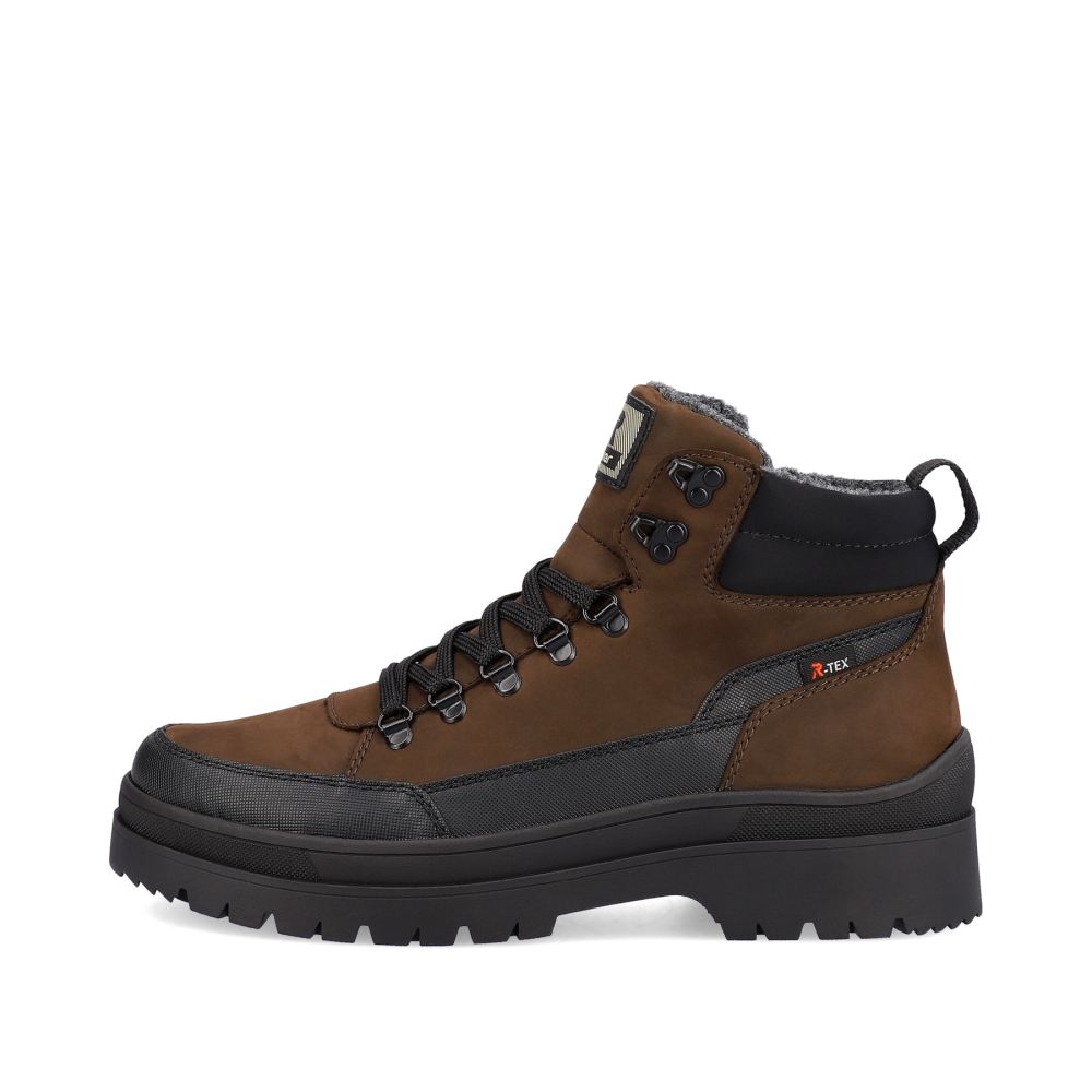 Rieker Evolution Men's Lace-Up Boots Nut-Brown Noir