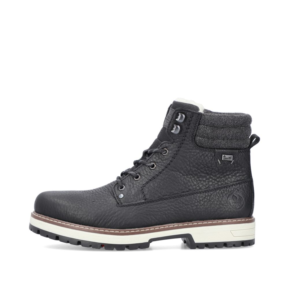 Rieker Men's Lace-Up Boots - Deep Black