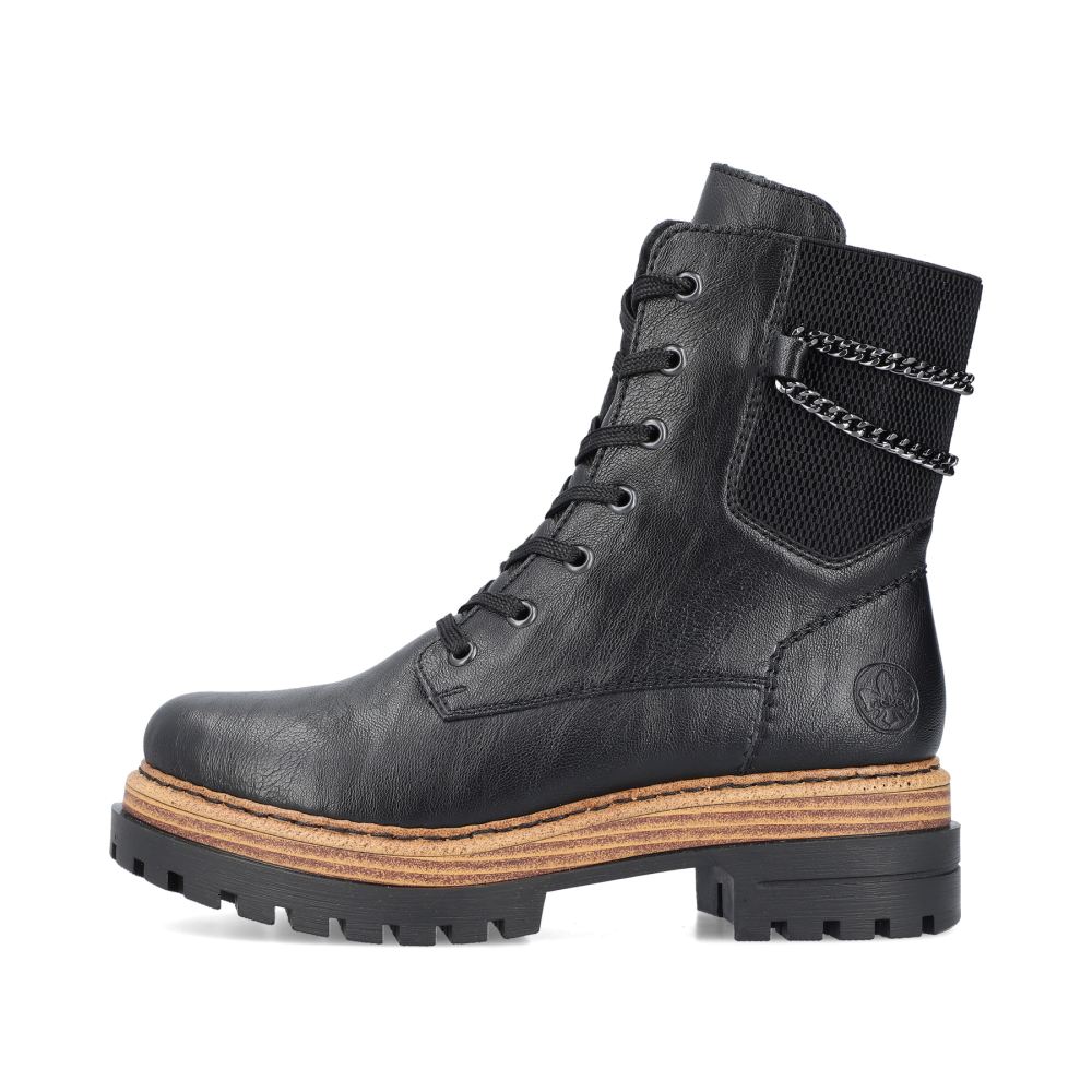 Rieker Women's Biker Boots Asphalt Black