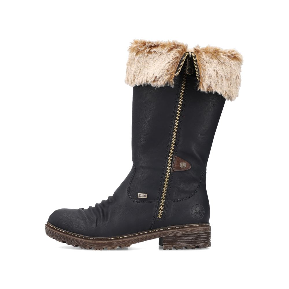 Rieker Women's High-Shaft Boots - Night Black