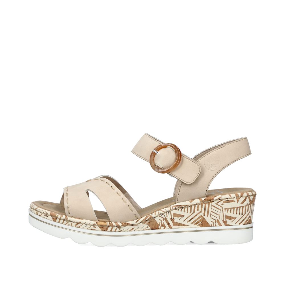Rieker Women's Wedge Sandals Champagne