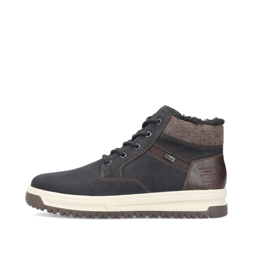 Rieker Men's Lace-Up Boots - Asphalt Black