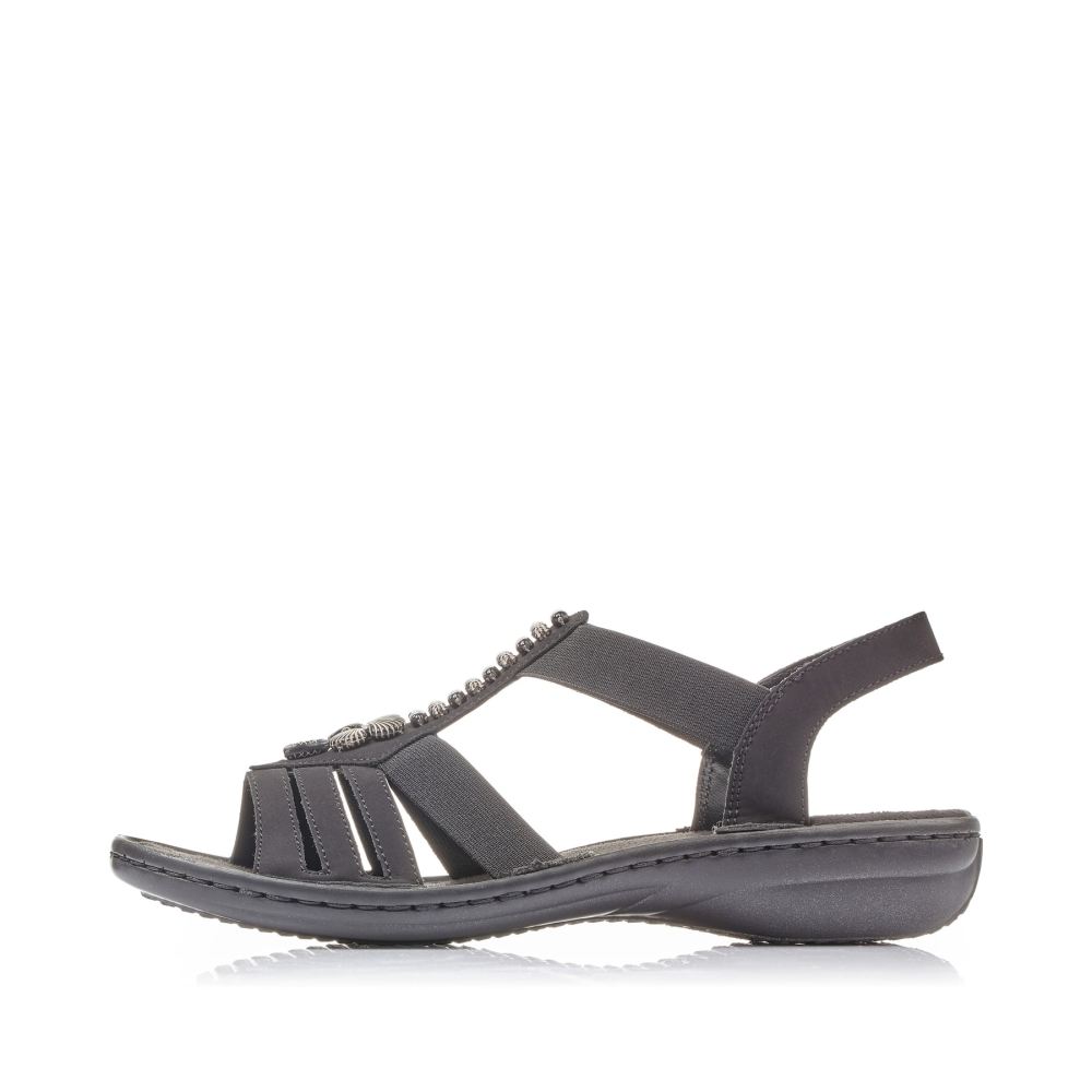 Rieker Women's Strappy Sandals - Night Black