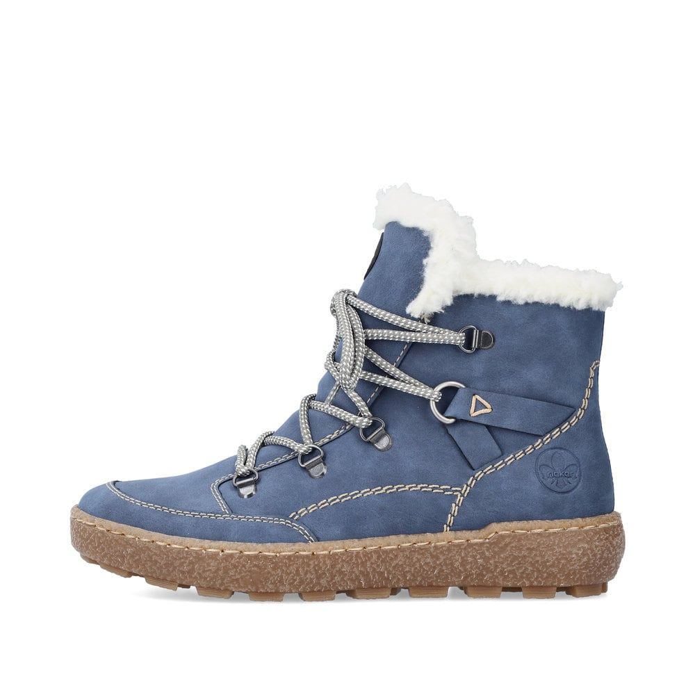 Rieker Women's Lace-Up Boots - Sky Blue