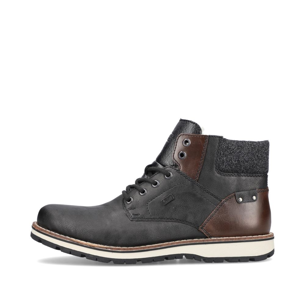Rieker Men's Lace-Up Boots - Graphite Black