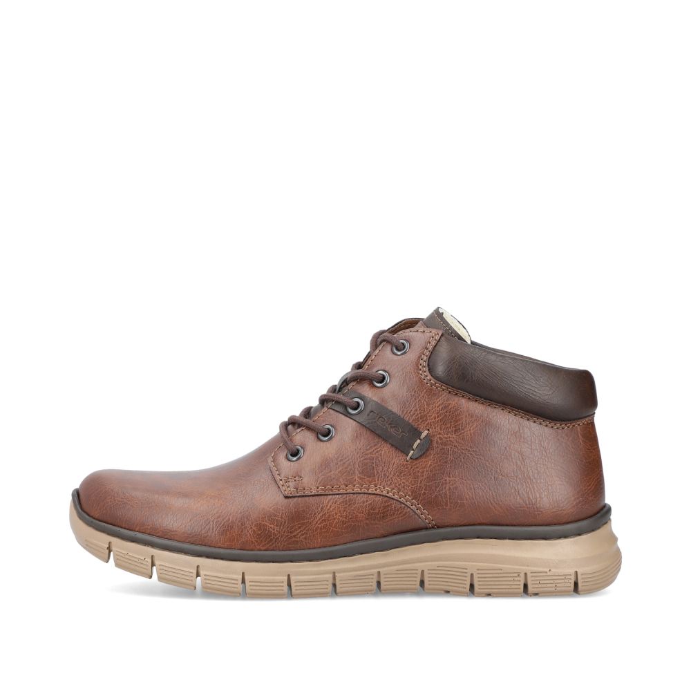 Rieker Men's Lace-Up Boots - Nut Brown