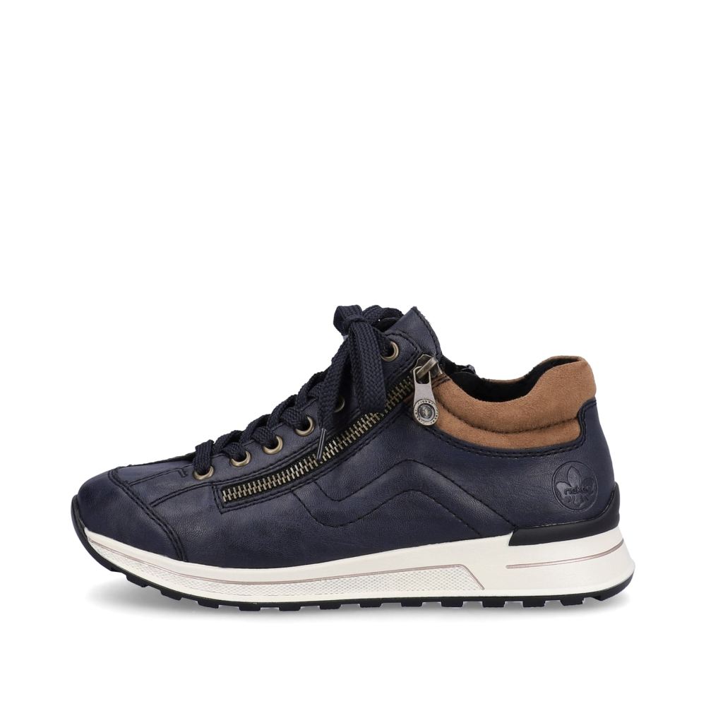 Rieker Women's Low Sneakers - Navy Blue-Brown