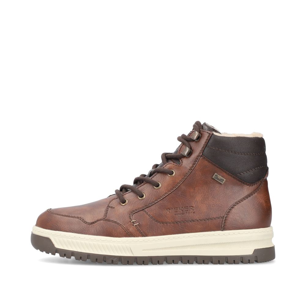 Rieker Men's Lace-Up Boots - Nut Brown