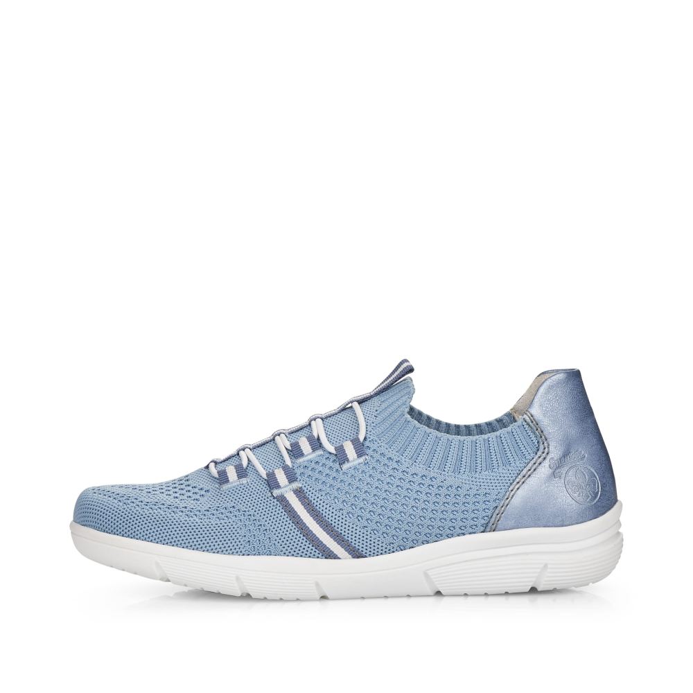 Rieker Women's Slippers - Sky Blue-Pure White