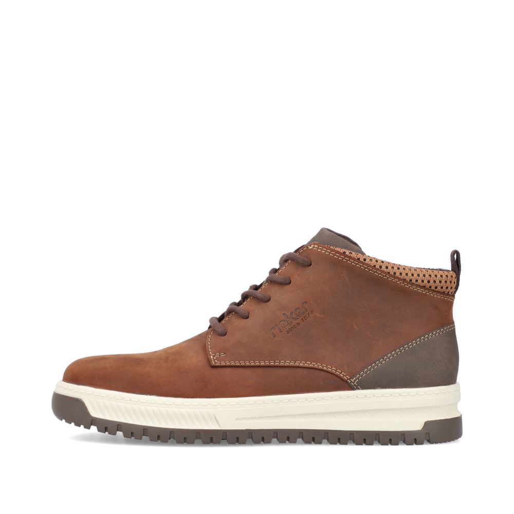 Rieker Men's Lace-Up Boots - Mocha Brown