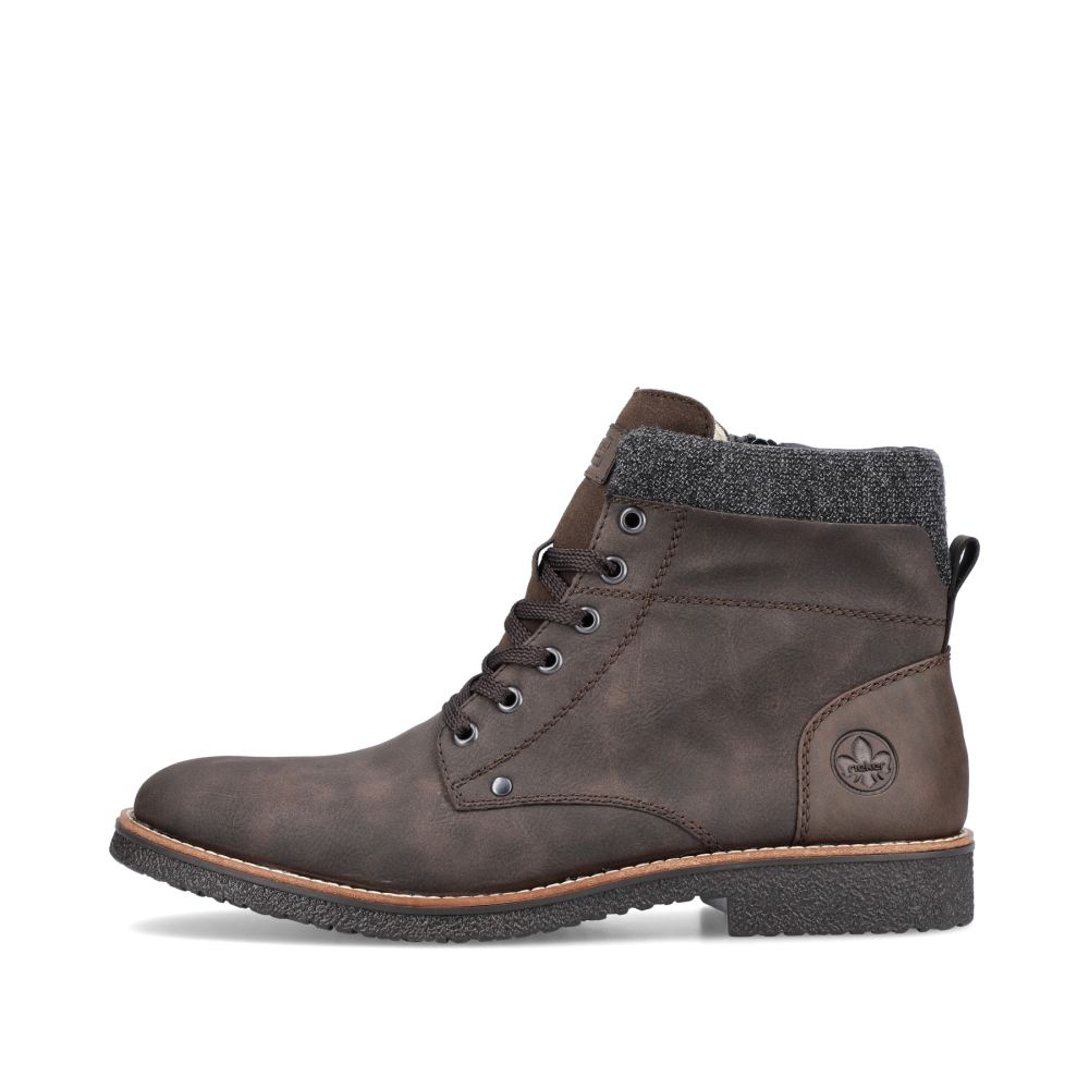 Rieker Men's Lace-Up Boots - Nut Brown