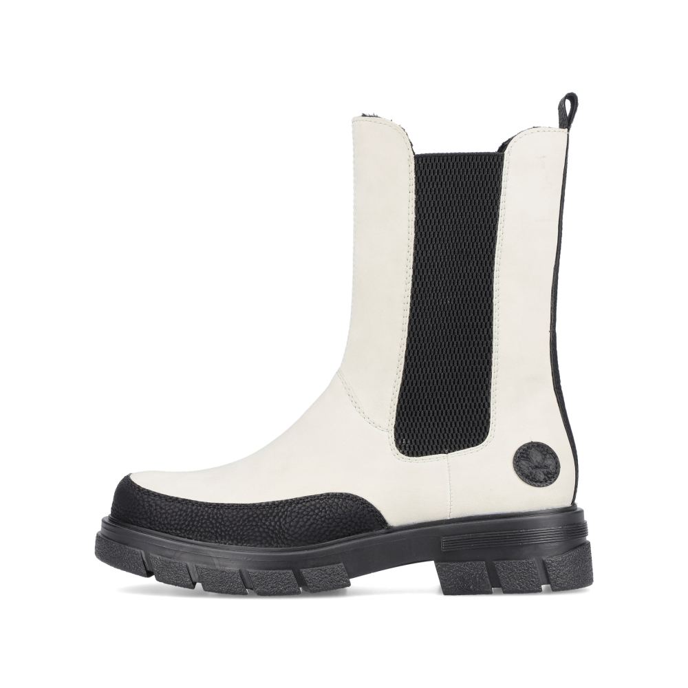 Rieker Women's Chelsea Boots - Cream White