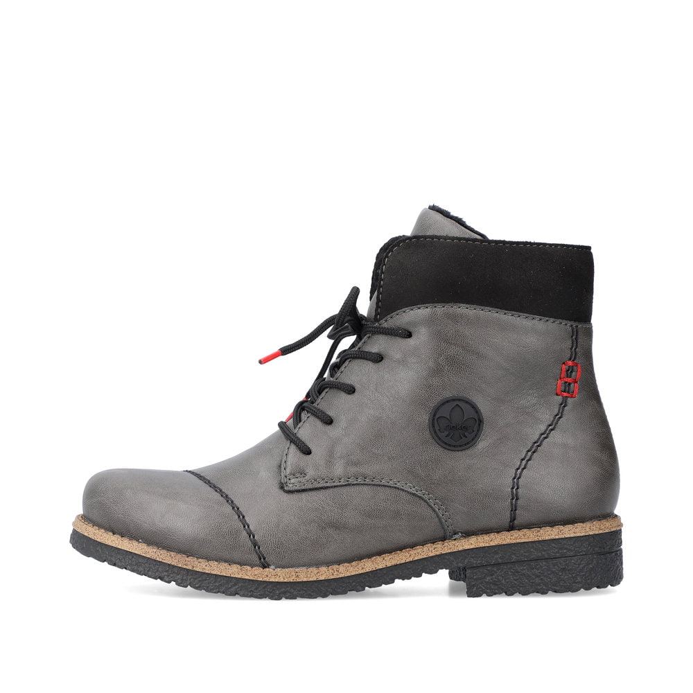 Rieker Women's Lace-Up Bootsplatinum Gray