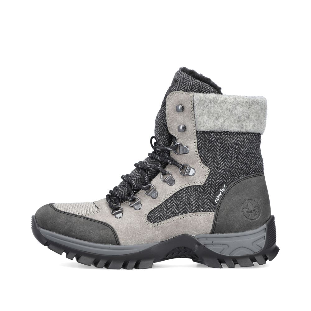Rieker Women's Lace-Up Boots - Silver Gray