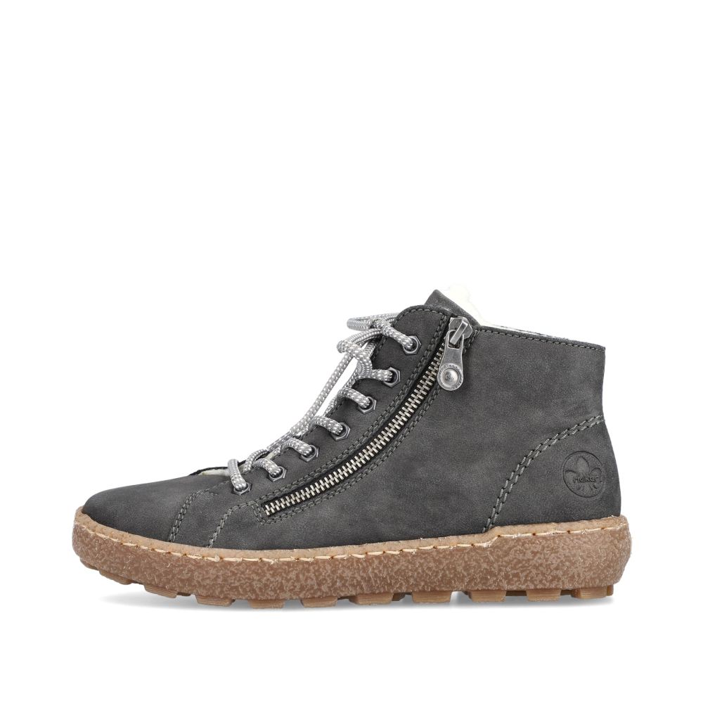 Rieker Women's Lace-Up Shoes - Asphalt Grey