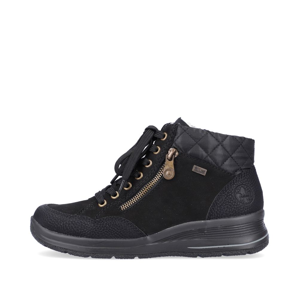 Rieker Women'slace-Up Boots - Deep Black