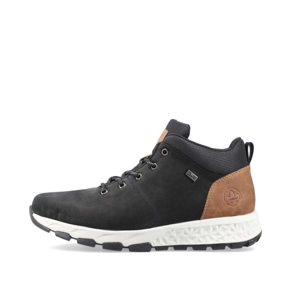 Rieker Men's High-Top Sneakers - Black-Brown