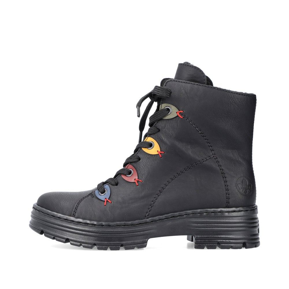 Rieker Women's Lace-Up Boots - Deep Black