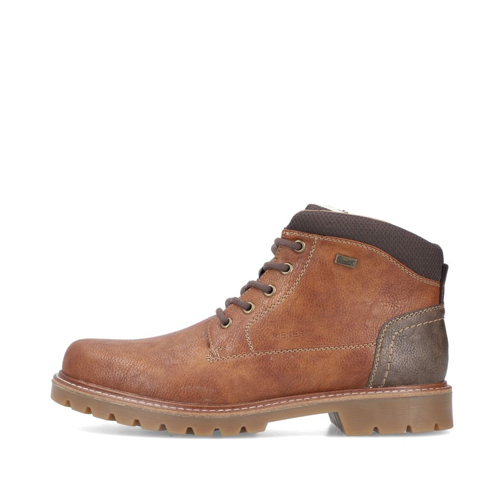 Rieker Men's Lace-Up Boots - Nougat Brown