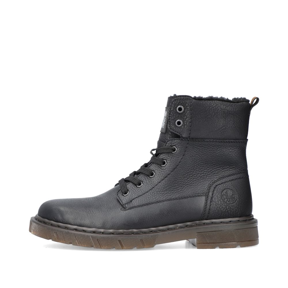 Rieker Men's Lace-Up Boots - Graphite Black