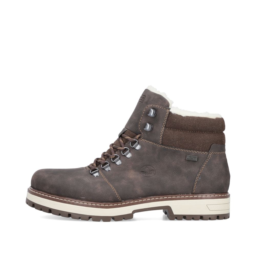 Rieker Men's Lace-Up Boots - Coffee Brown