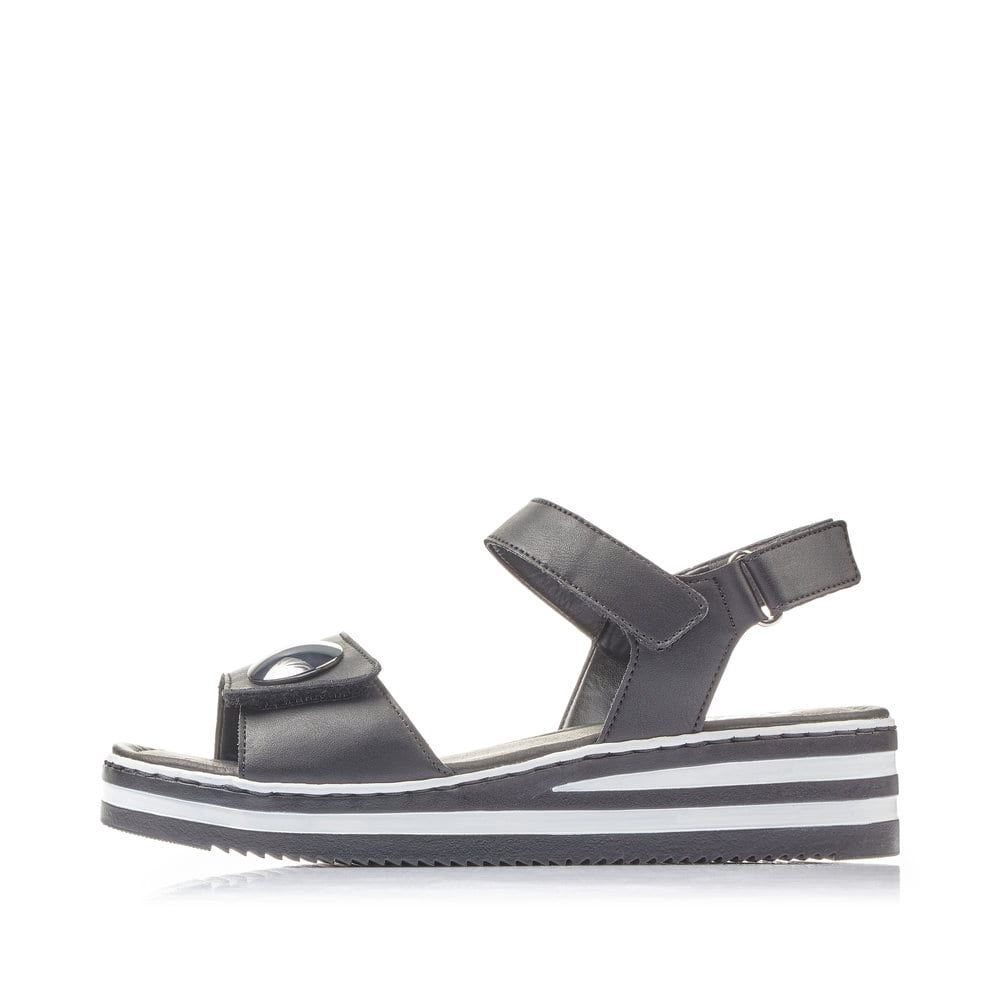 Rieker Women's Wedge Sandals - Deep Black