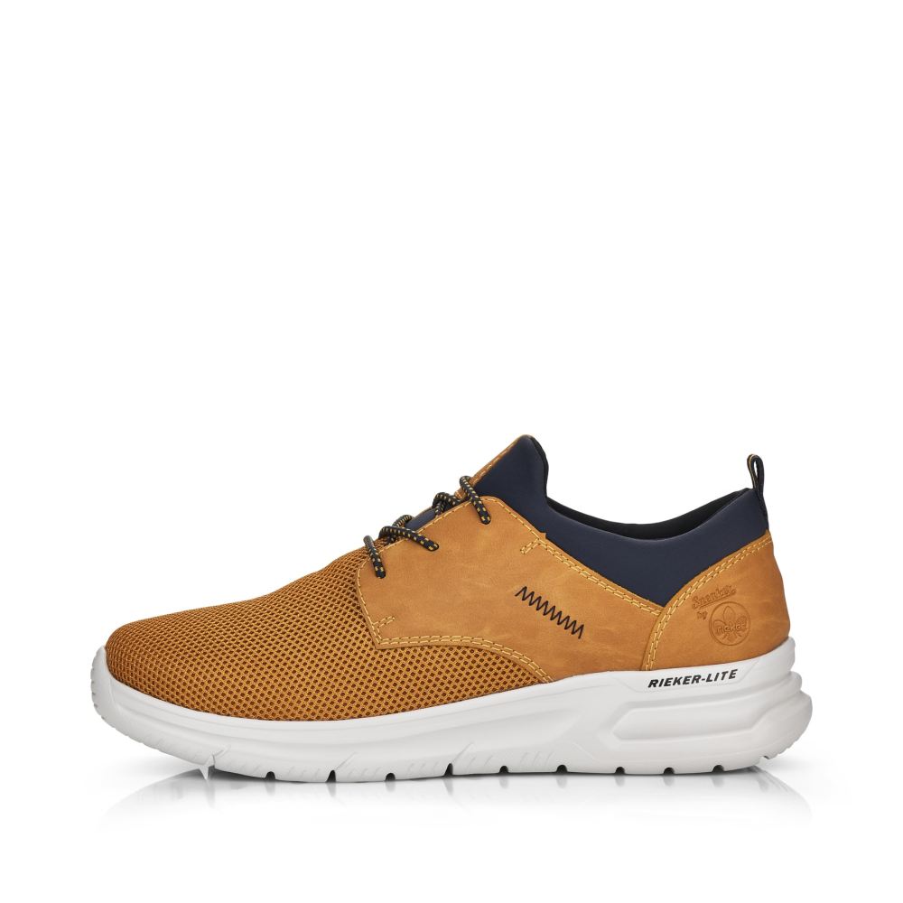 Rieker Men's Slippers - Golden Yellow-Pacific Blue