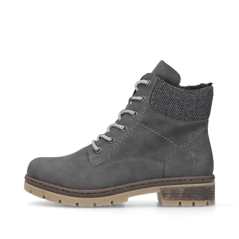 Rieker Women's Lace-Up Boots Asphalt Grey
