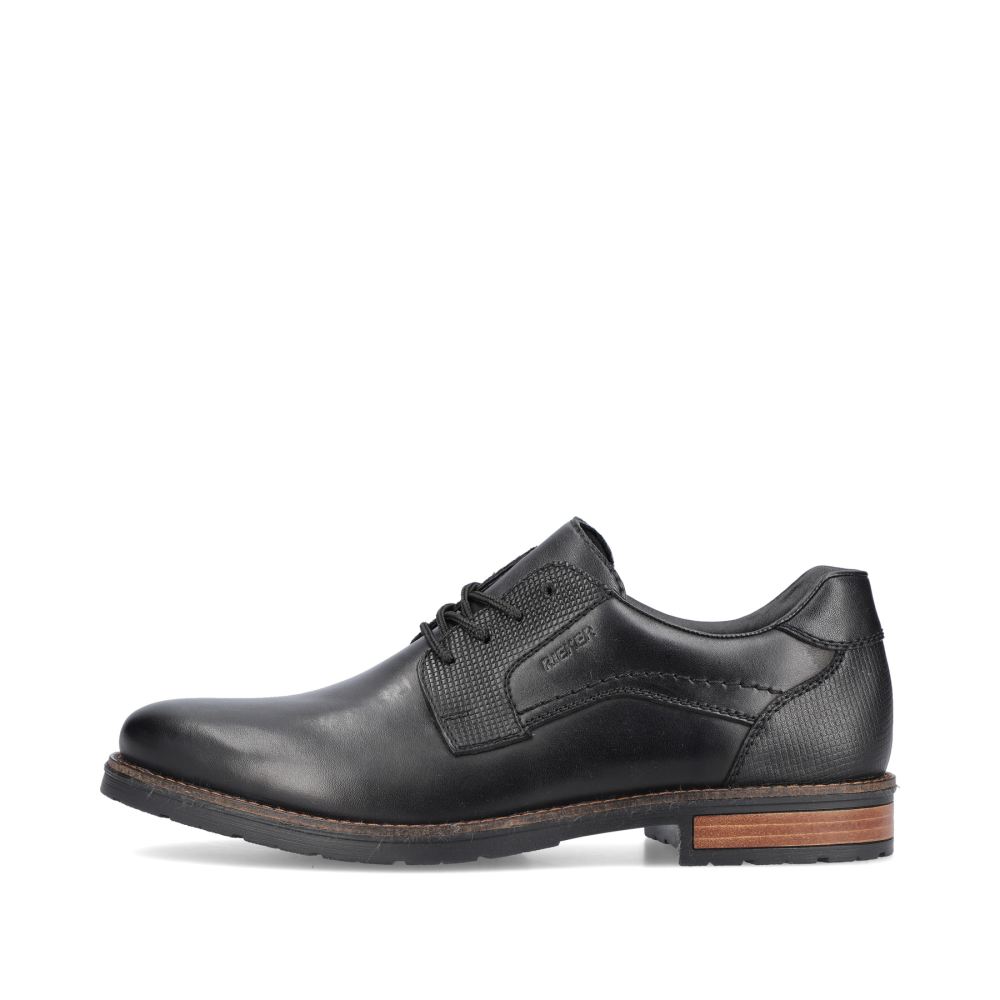 Rieker Men's Lace-Up Shoes - Glossy Black