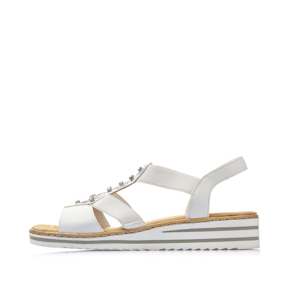 Rieker Women's Wedge Sandals - Pure White