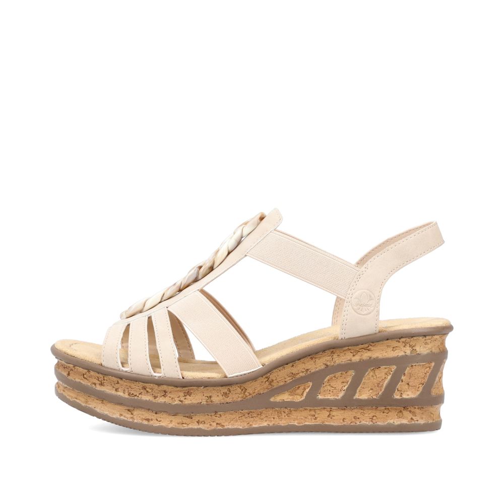 Rieker Women's Wedge Sandalscream Beige