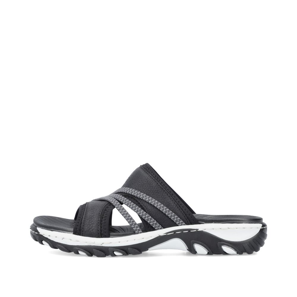 Rieker Women's Mulesasphalt Black