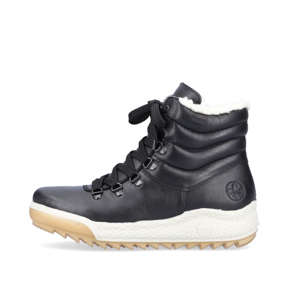 Rieker Women's Lace-Up Boots - Midnight Black