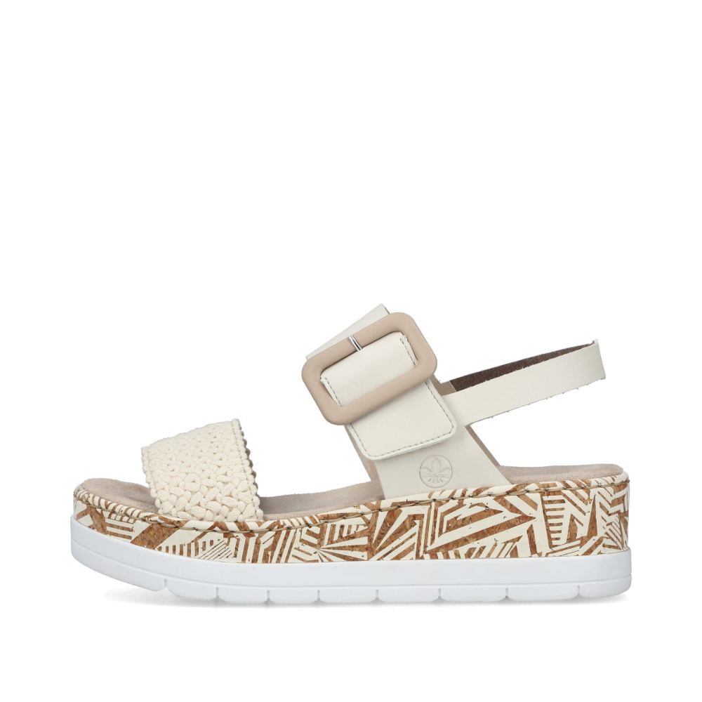 Rieker Women's Wedge Sandals Light Beige