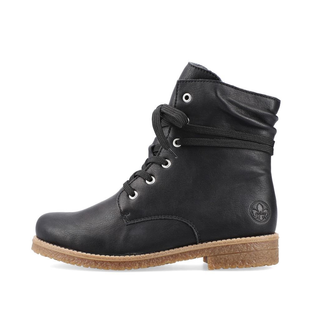 Rieker Women's Lace-Up Boots - Night Black
