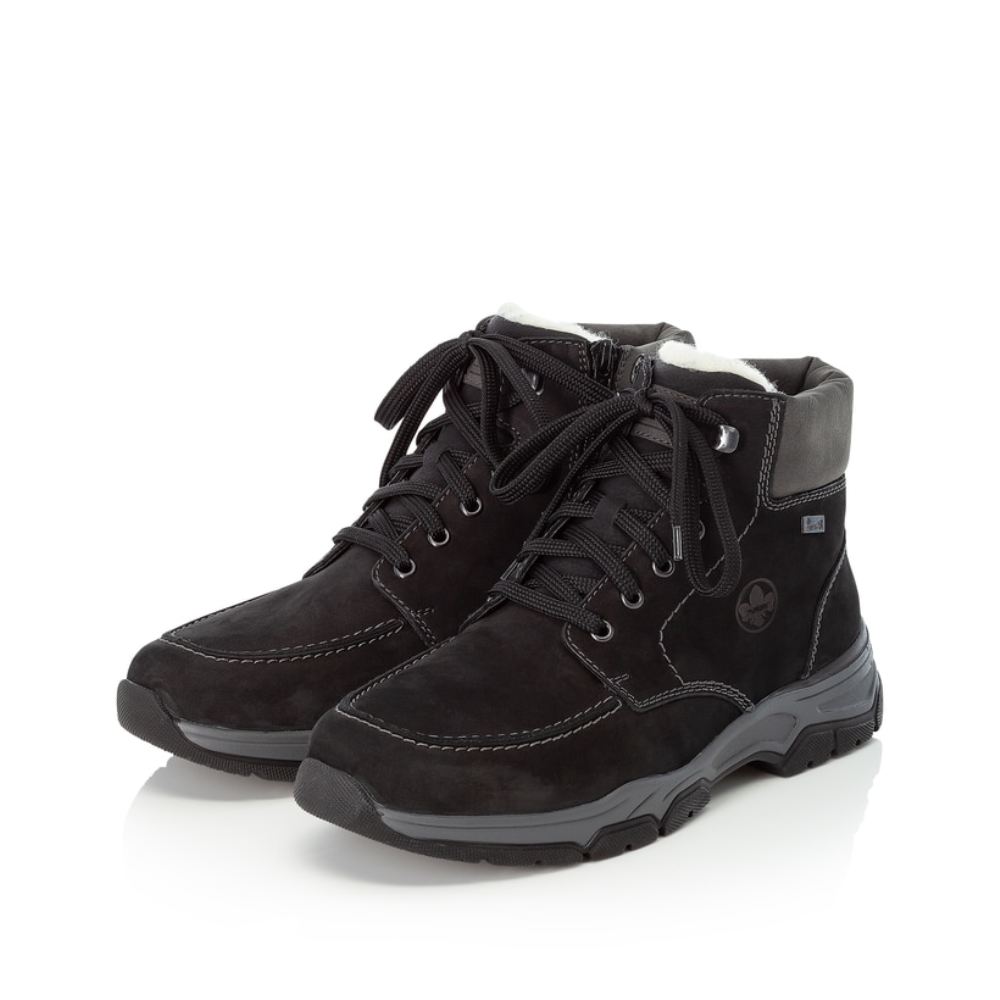 Rieker Men's Lace-Up Boots - Deep Black