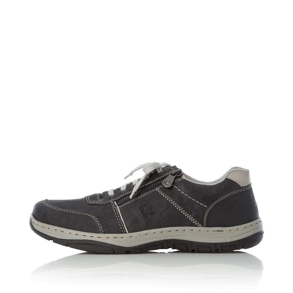 Rieker Men's Lace-Up Shoes - Steel Gray-White