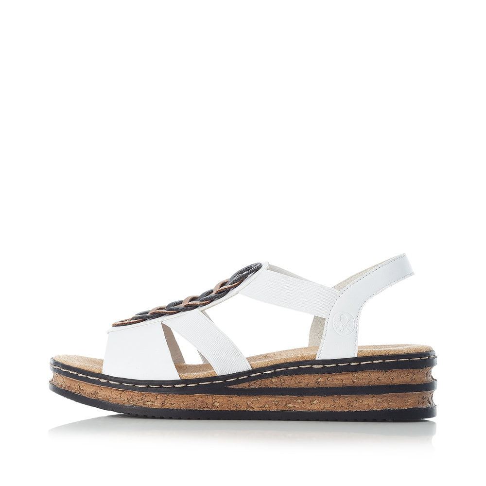 Rieker Women's Wedge Sandals - Pure White