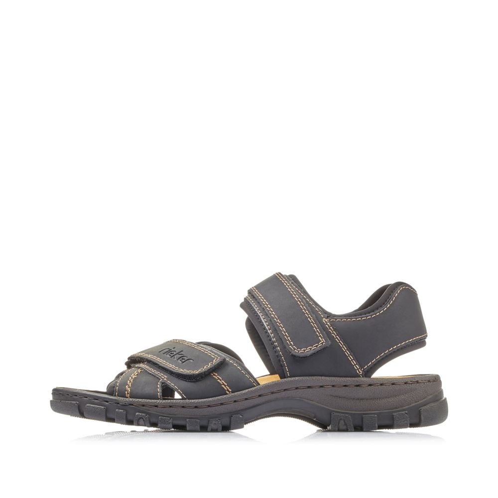 Rieker Men's Trekking Sandals - Graphite Black