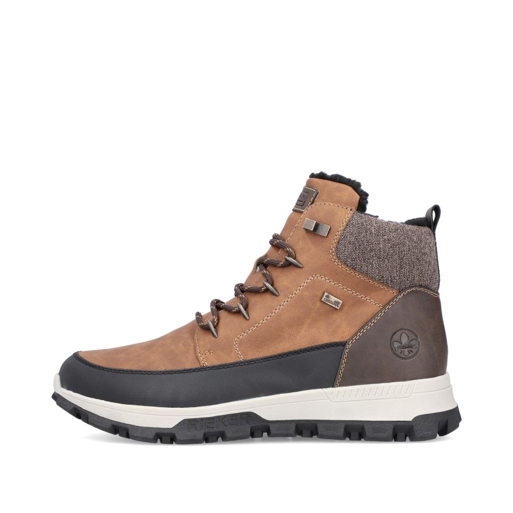 Rieker Men's Lace-Up Boots Caramel Brown