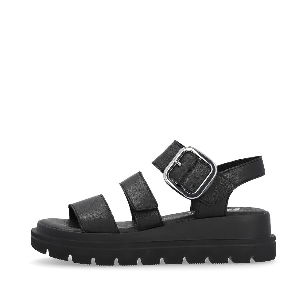 Rieker Evolution Women's Wedge Sandals - Midnight Black
