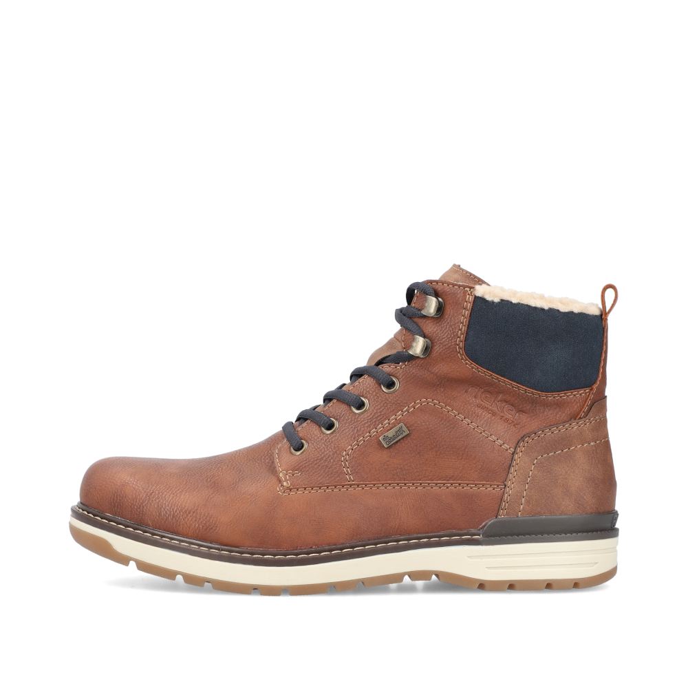 Rieker Men's Lace-Up Boots - Nut Brown