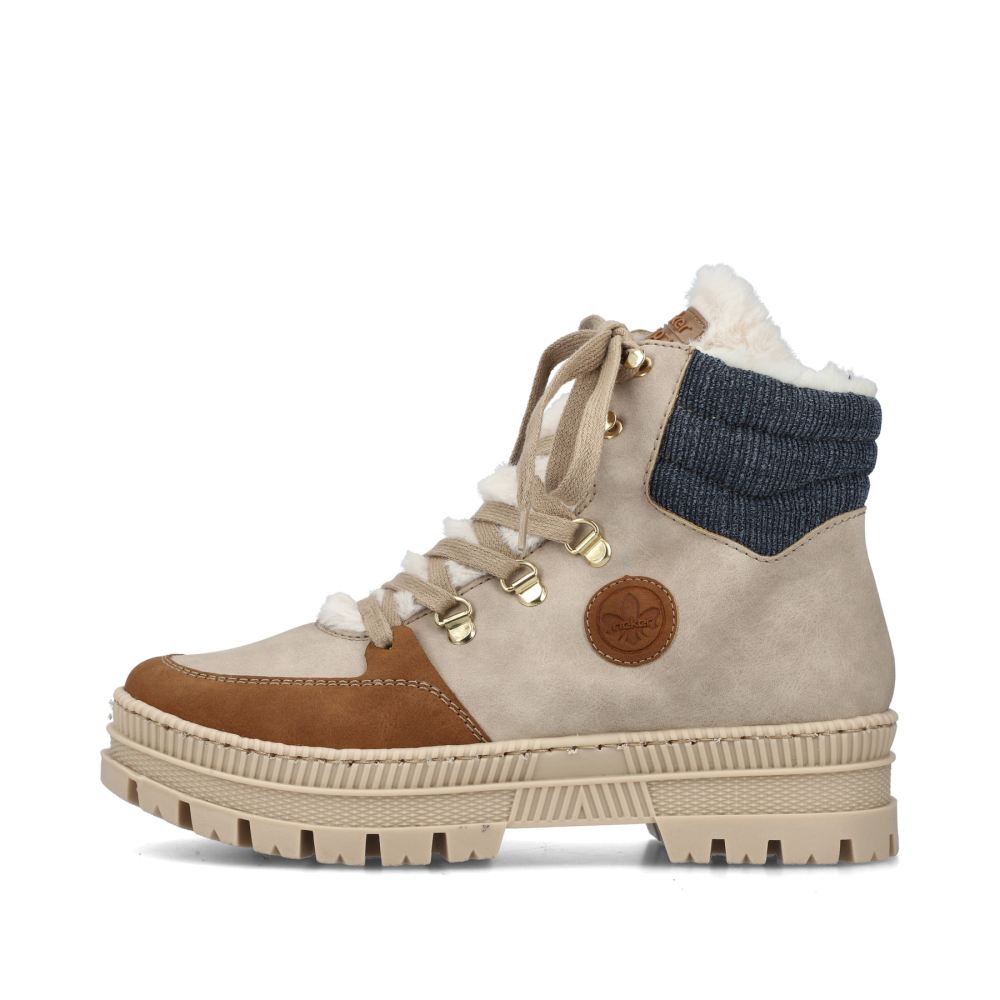 Rieker Women's Lace-Up Boots - Beige-Noisette