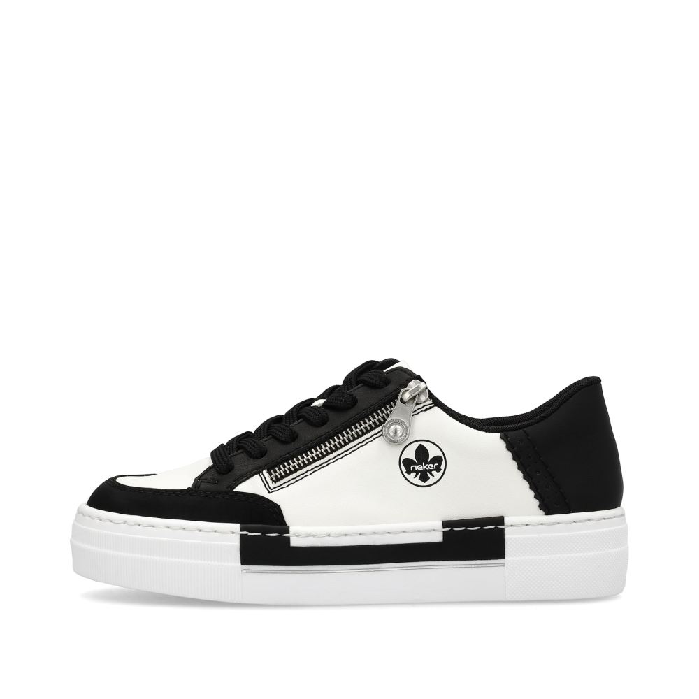 Rieker Women's Low Sneakerscrystal White-Deep Black