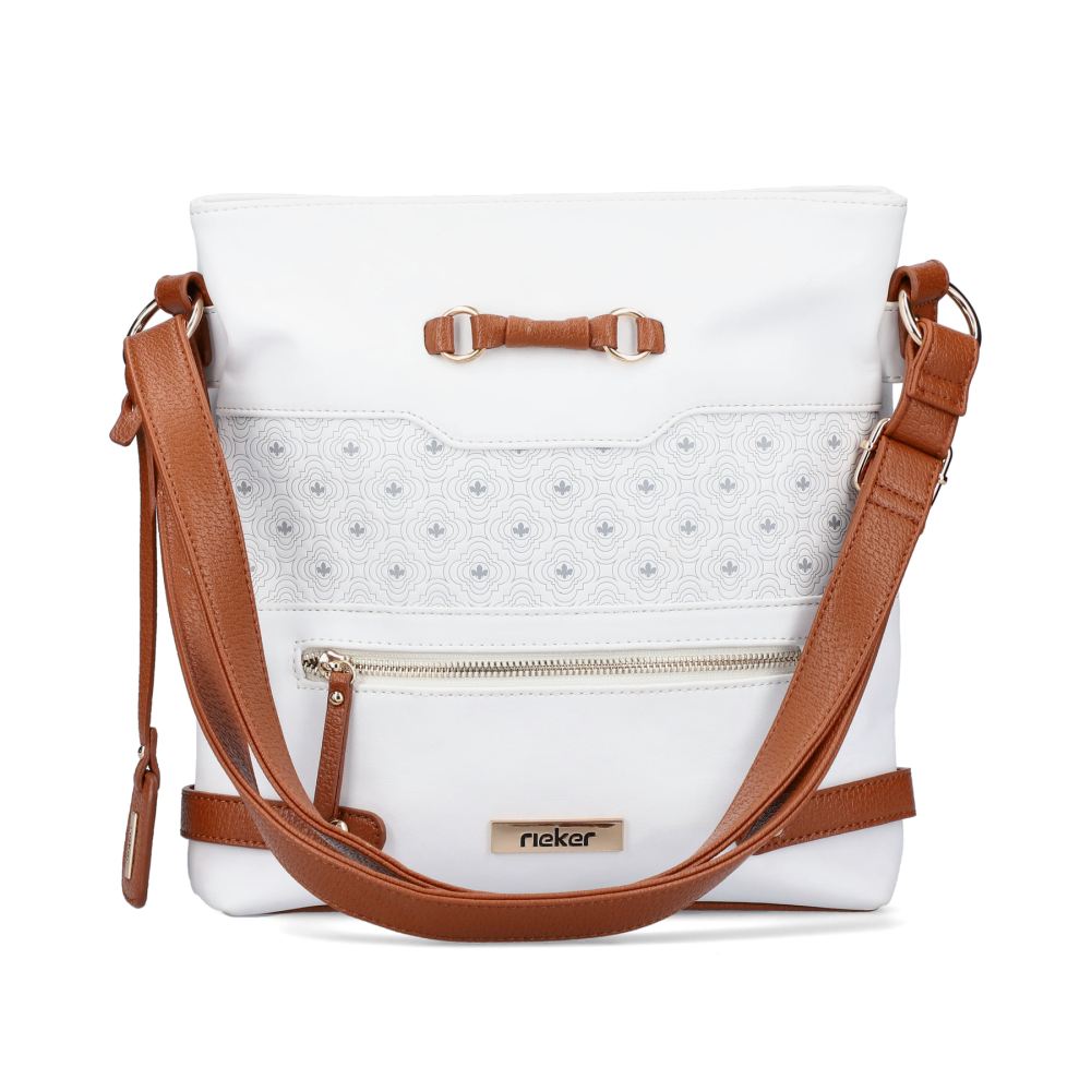 Rieker Women's Handbag - Pure White And Nut Brown
