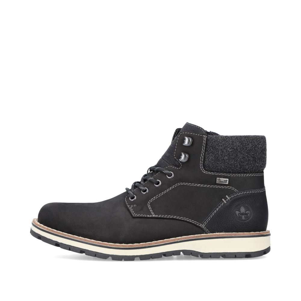 Rieker Men's Lace-Up Boots - Deep Black